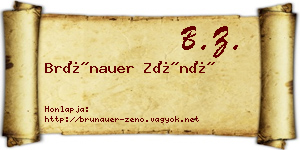 Brünauer Zénó névjegykártya